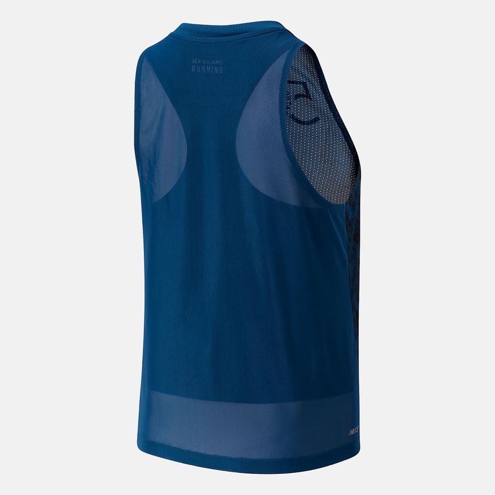 New Balance NYC Marathon Printed Impact Run Fashion Tank Top Rogue Wave - Picture 2 of 12